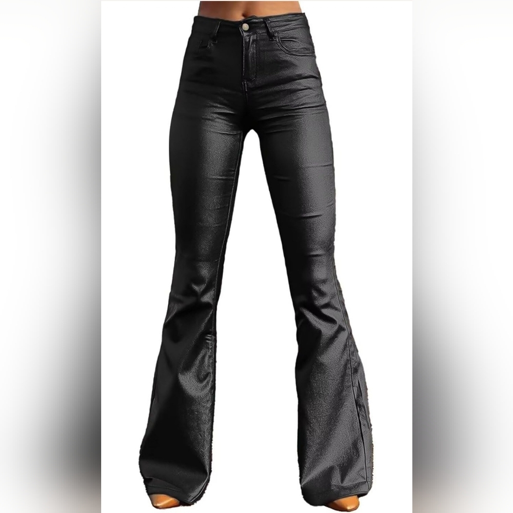 Elegant Black Flare Women's Pants